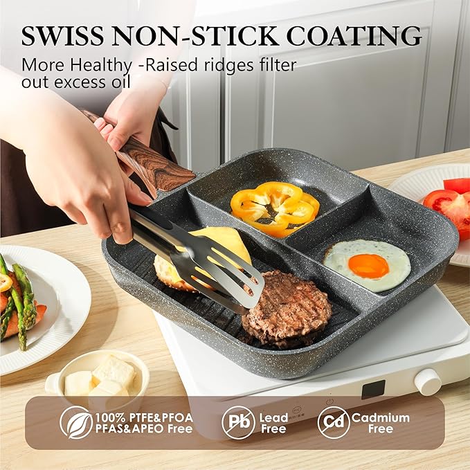 SENSARTE Nonstick Divided Grill Pan - Image 2