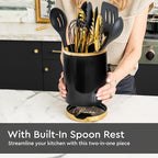 STYLED SETTINGS Black and Gold Utensil Holder - Image 7