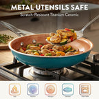 GOTHAM STEEL 20 Piece Copper Pots and Pans Set Nonstick Cookware & Ceramic - Image 4