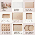 HONGBAKE 9-Piece Baking Pans Set Nonstick, Stackable Non Toxic Bakeware Sets - Image 6