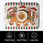 Christmas Dish Drying Mat Gingerbread Man Candy Cane Xmas Tree Drying Mats - Image 4