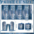 Leinuosen 8 Pcs Farmhouse Kitchen Decor Towels and Oven Mitts Sets Pot Holders - Image 3