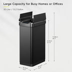 EKO Phantom-T 13.2 Gallon/ 50L Automatic Sensor Kitchen Trash Can, Slim - Image 2