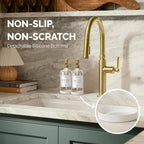Vine Creations Clear Glass Soap Dispenser, 2 Pack Kitchen Soap Dispenser Set - Image 3