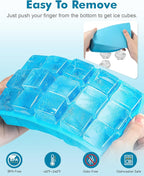 Silicone Ice Cube Trays for Freezer 2 Pack- Easy Release Square Ice Cubes Mold- - Image 5