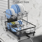 Small 2 Tier Dish Drying Rack, Space Saving Dish Racks - Image 7