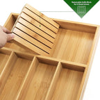 VaeFae Bamboo Silverware Organizer, Utensil Holder - Image 4
