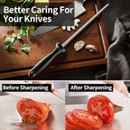 Knife Sharpener Rod, 13 Inch Carbon Steel Honing Steel - Image 7
