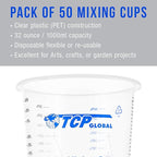 TCP Global 32 oz. Graduated Plastic Mixing Cups - Image 3