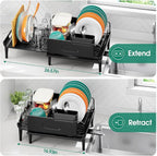 Large Extendable Dish Drying Rack, 16.93" to 26.57" Expandable Dish Rack - Image 3