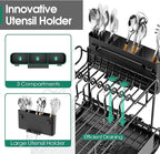 Urackify Dish Drying Rack for Kitchen Counter, Expandable 2 Tier Dish Rack - Image 6
