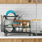 Dish Drying Rack, 2 Tier Dish Racks - Image 9