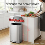 13 Gallon Trash Can and 1.6 Gallon Kitchen Trash Can Combo Set, Stainless Steel - Image 2