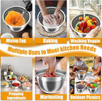 Mixing Bowls with Airtight Lids Set, 4 Stainless Steel Bowls Nesting Bowls & - Image 5