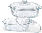 M MCIRCO 4-Piece Glass Casserole Baking Dish, 1.9 Qt and 3 Qt by MMCIRCO