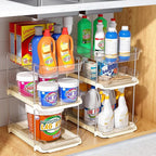 Delamu 2 Pack 3-Tier Bathroom Under Sink Organizers and Storage, Pull Out Clear - Image 8