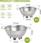 Gulex Colander Stainless Steel 5-Quart, Strainer - Image 2