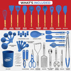 Kaluns 50 PCS Silicone Kitchen Utensils Set Complete Kitchen Set - Image 3