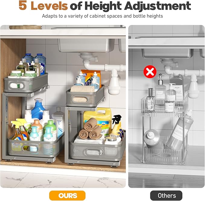 2 Pack 15.7IN-Depth Under Sink Organizer - Image 8