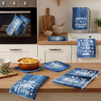 Leinuosen 8 Pcs Farmhouse Kitchen Decor Towels and Oven Mitts Sets Pot Holders - Image 7