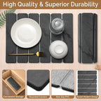 Small Stone Dish Drying Mat for Kitchen Counter, Foldable Water Absorbing - Image 4
