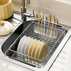 JAQ Utensil Holder for Sink, Sus304 Stainless Steel Rust Free Silverware - Image 6