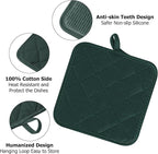 Oven Mitts and Pot Holders Set, Heat Resistant Silicone Kitchen Mini Oven - Image 4