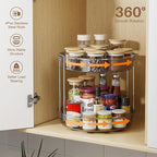 LAMU 2 Pack 2 Tier Lazy Susan Turntable Organizer 12'' Rotating Spice Rack - Image 5