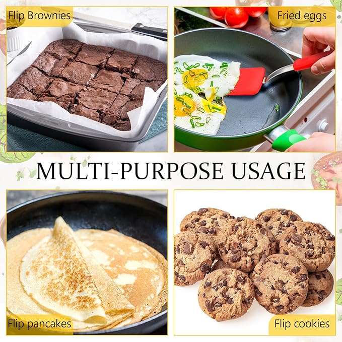 Silicone Cookie Spatula Turner 2 Pack Mini Brownie Spatula Flexible Kitchen - Image 6