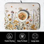 Fall Floral Dish Drying Mat for Kitchen Counter Autumn Burnt Orange Wild - Image 4