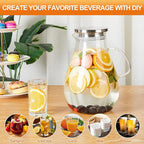1 Gallon Glass Pitcher with Lid and Handle, Hot & Cold Water Jug, Extra-Wide - Image 6