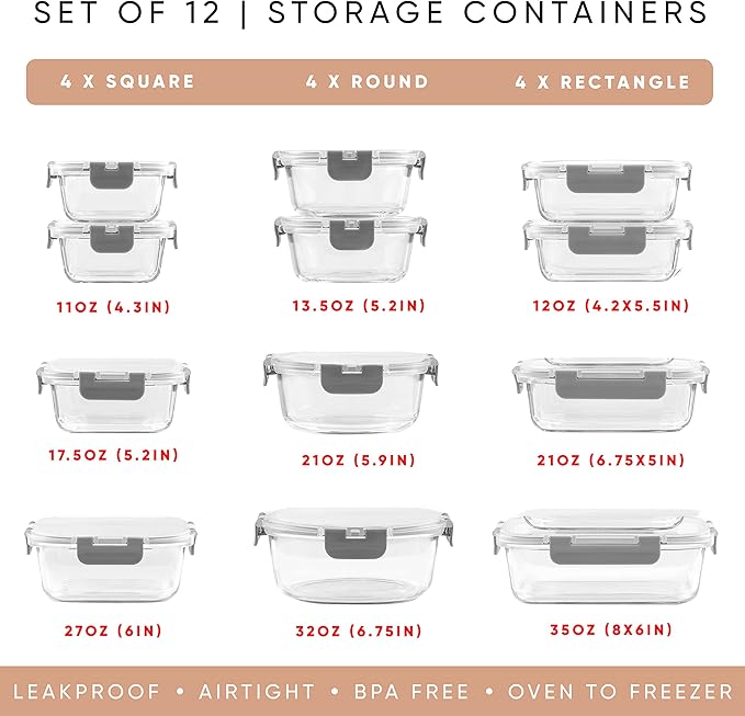 JoyJolt 24pc Borosilicate Glass Storage Containers - Image 2