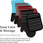 Cuisinart Neoprene Oven Mitts and Potholder Set-Heat Resistant Oven Gloves to - Image 7