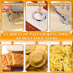 Pasta Making Tools, 10 Piece Wood Pasta Making Kit - Image 4