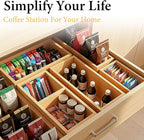 Bamboo Drawer Organizer 5 Pcs for Kitchen Multi-purpose Storage Dividers for - Image 6