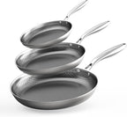 COOKER KING Stainless Steel Pans Set of 3, Nonstick Frying Pans, Induction Pan by cookerking