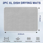 Large Dish Drying Mat 2 Pack, 23.8" x 17.3" Microfiber Ultra Absorbent - Image 2