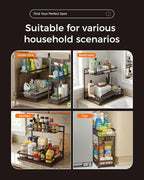 Sevenblue 3 Pack Under Sink Organizer, Height Adjustable Storage Shelves - Image 8