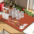 Findosom Christmas Dish Drying Mat, Hide Stain Drying Mat - Image 2