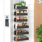 HuggieGems 6 Pack Magnetic Spice Storage Rack Organizer by HuggieGems
