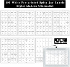 GPOVVIMX 191 Spice Jar Labels Preprinted Minimalist Stickers - Image 3