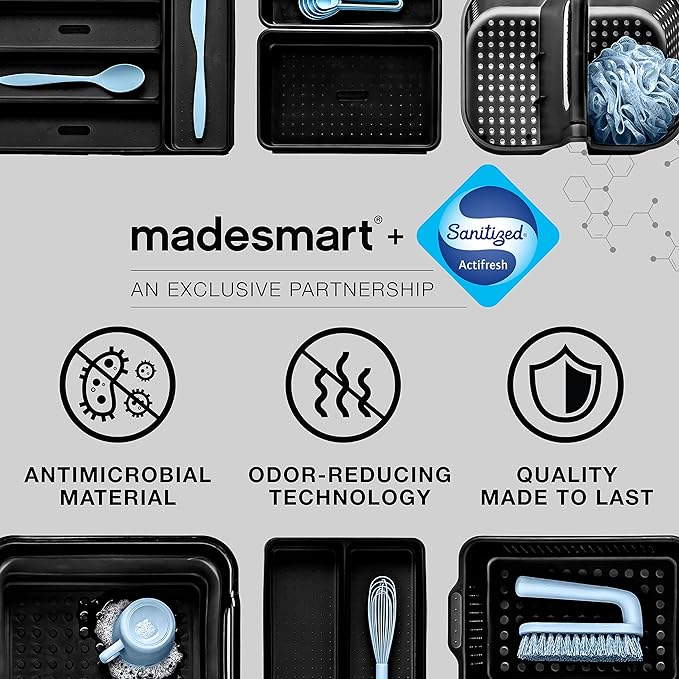 madesmart Antimicrobial 2-Tier Organizer Multi-Purpose Slide-Out Storage - Image 7
