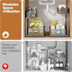 2 Pack 15.7IN-Depth Under Sink Organizer - Image 5