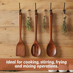 3PCS Wooden Spoons for Cooking 12 inch Non Scratch Woodens Spatulas Set - Image 5