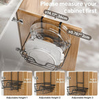 TIDIIABODE Pot Lid Organizer, Adjustable Kitchen Pot Lid Holder Inside Cabinet - Image 2