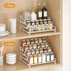 RUILALIFE 4-Tier-Spice-Rack-Organizer-for-Cabinet, Adjustable Depth Spice - Image 2