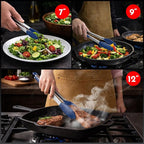 Kitchen Tongs with Silicone Tips Set of 3 Heat Resistant Tongs - Image 7