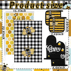Leinuosen 6 Bee Kitchen Towels Kitchen Decor and Accessories Set Floral Plant - Image 3