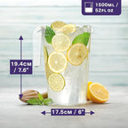 MATANA 6 Pack Clear Water Pitchers - 52 oz Plastic Beer Pitcher - Image 2