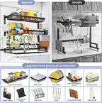 ADBIU Over The Sink Dish Drying Rack Snap-On Design 2 Tier Large Dish Rack - Image 5